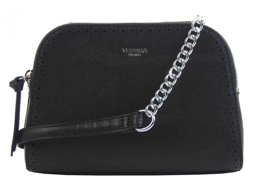 Černá crossbody dámská kabelka se dvěma oddíly TESSRA Černá crossbody dámská kabelka se dvěma oddíly TESSRA