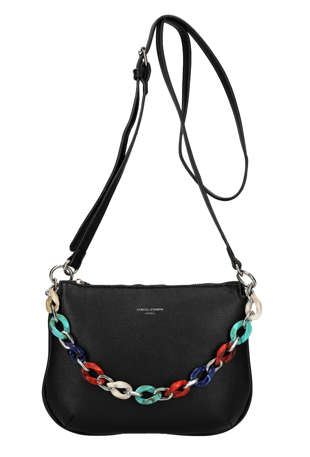 DAVID JONES Černá matná dámská crossbody kabelka CM5841 DAVID JONES Černá matná dámská crossbody kabelka CM5841