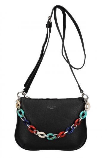 DAVID JONES Černá matná dámská crossbody kabelka CM5841 DAVID JONES Černá matná dámská crossbody kabelka CM5841