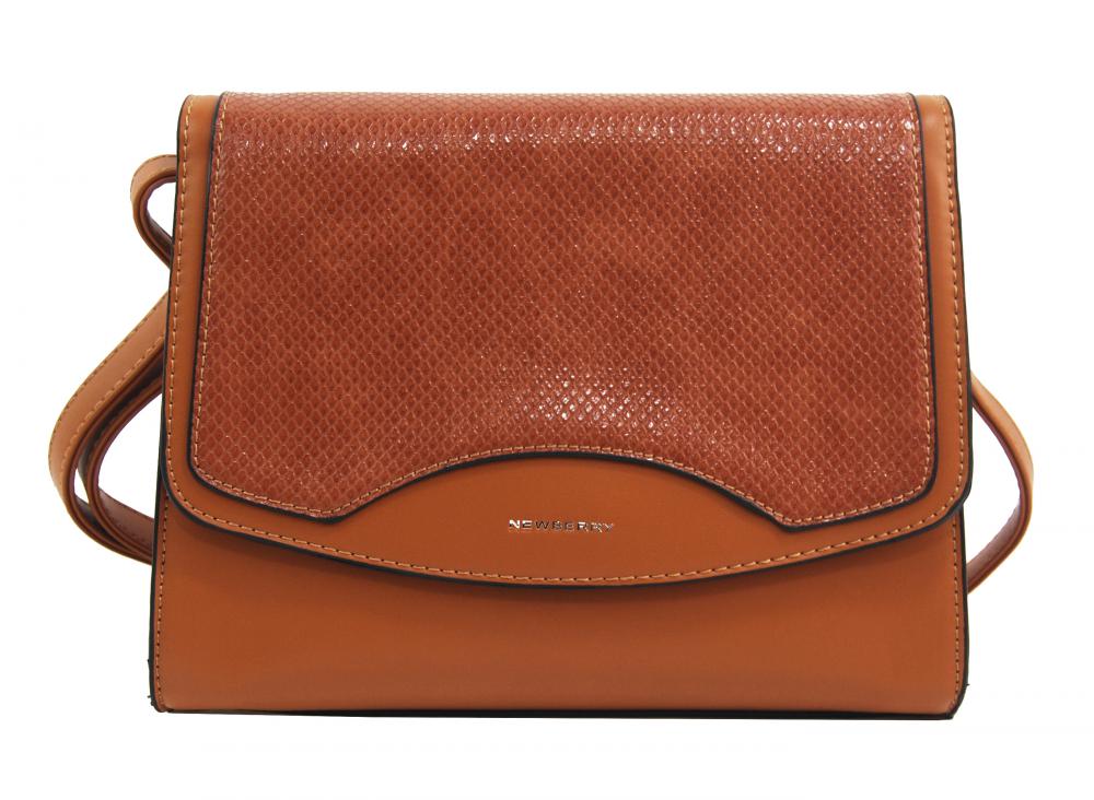 Hnědá crossbody dámská kabelka v hadím designu NEW BERRY Hnědá crossbody dámská kabelka v hadím designu NEW BERRY