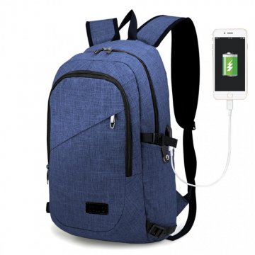 KONO modrý moderní elegantní batoh s USB portem UNISEX KONO modrý moderní elegantní batoh s USB portem UNISEX