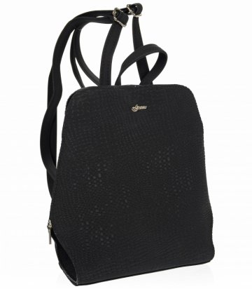 Elegantní dámský módní batůžek černý B04 GROSSO Elegantní dámský módní batůžek černý B04 GROSSO
