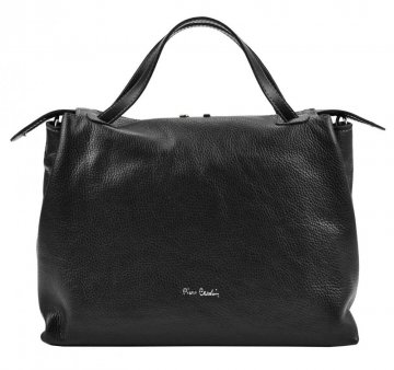 Pierre Cardin Kožená větší dámská kabelka do ruky černá Pierre Cardin Kožená větší dámská kabelka do ruky černá