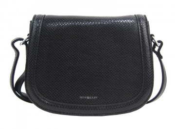 Černá oblá crossbody dámská kabelka v hadím designu NEW BERRY Černá oblá crossbody dámská kabelka v hadím designu NEW BERRY