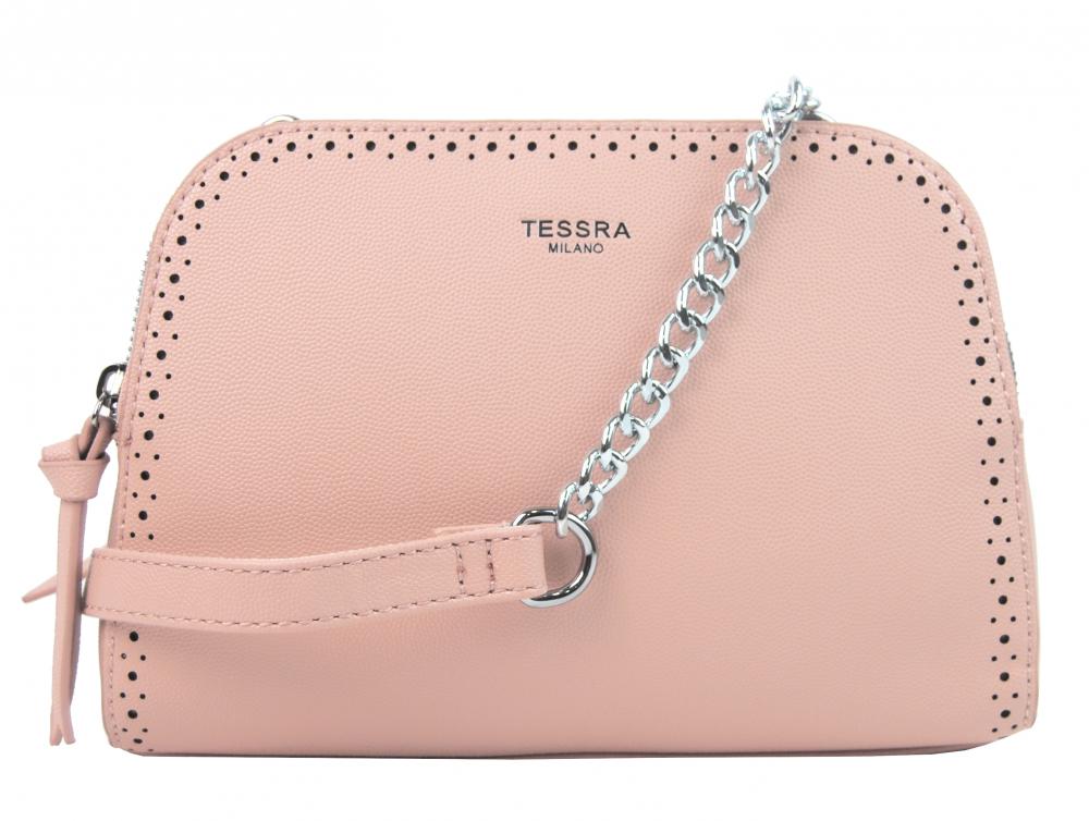 Růžová crossbody dámská kabelka se dvěma oddíly TESSRA Růžová crossbody dámská kabelka se dvěma oddíly TESSRA