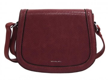 Vínová oblá crossbody dámská kabelka v hadím designu NEW BERRY Vínová oblá crossbody dámská kabelka v hadím designu NEW BERRY