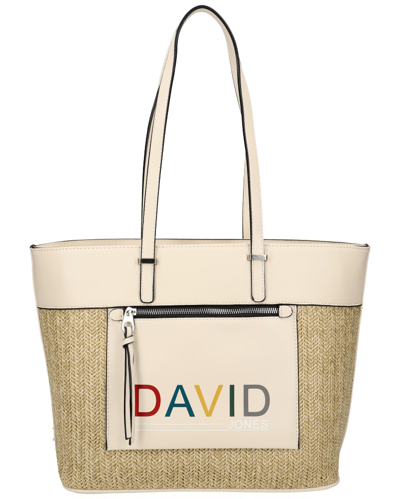 DAVID JONES Krémová velká dámská kabelka přes rameno CM5741 DAVID JONES Krémová velká dámská kabelka přes rameno CM5741
