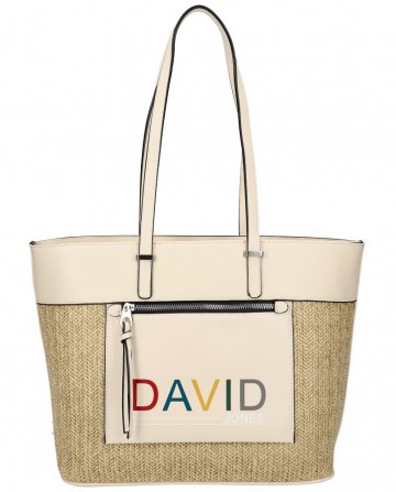 DAVID JONES Krémová velká dámská kabelka přes rameno CM5741 DAVID JONES Krémová velká dámská kabelka přes rameno CM5741