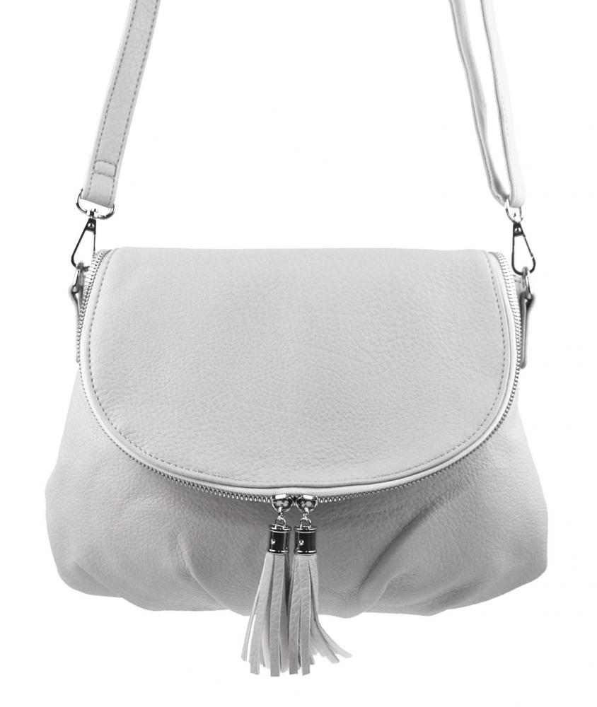 Světle šedá crossbody dámská kabelka s magnetem 5458-BB Světle šedá crossbody dámská kabelka s magnetem 5458-BB
