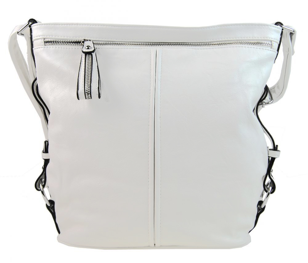 Moderní velká crossbody kabelka 74-MH bílá Moderní velká crossbody kabelka 74-MH bílá