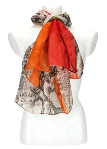 Letní dámský barevný šátek 180x70 cm červená