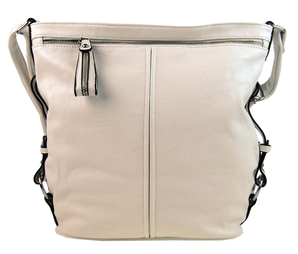 Moderní velká crossbody kabelka 74-MH béžová Moderní velká crossbody kabelka 74-MH béžová