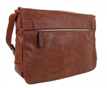 Tmavě hnědá pánská crossbody brašna 662-MH MAHEL Tmavě hnědá pánská crossbody brašna 662-MH MAHEL