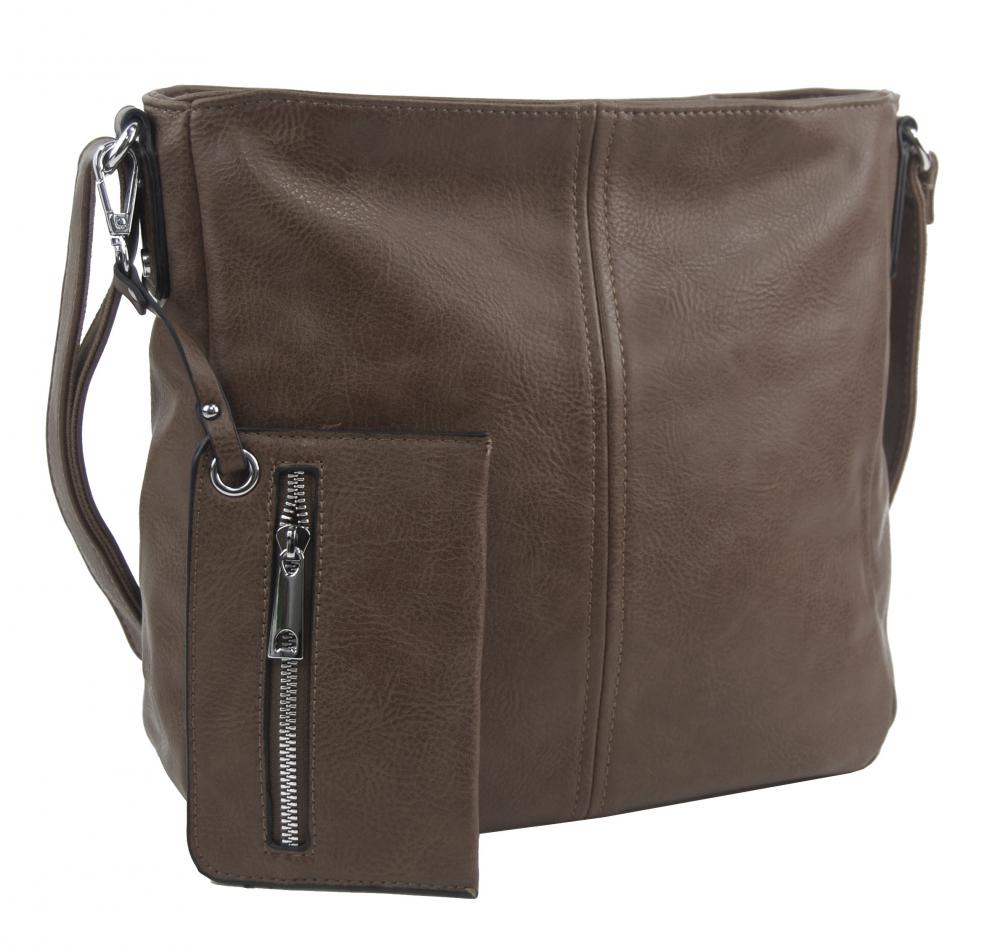 Přírodně hnědá dámská středně velká crossbody kabelka 1911-BB Přírodně hnědá dámská středně velká crossbody kabelka 1911-BB