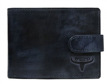 Kožená tmavě modrá pánská peněženka RFID v krabičce BUFFALO WILD Kožená tmavě modrá pánská peněženka RFID v krabičce BUFFALO WILD