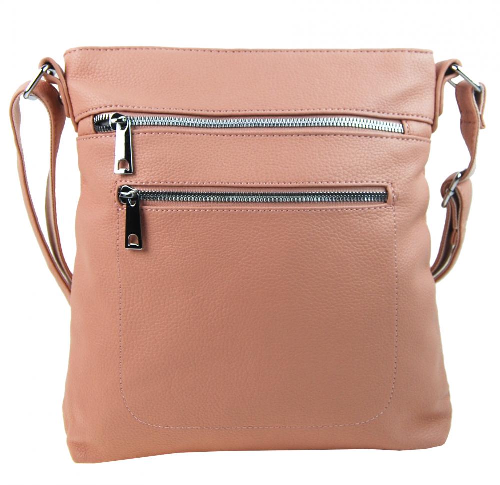Růžová crossbody dámská kabelka MAHEL 336-MH Růžová crossbody dámská kabelka MAHEL 336-MH