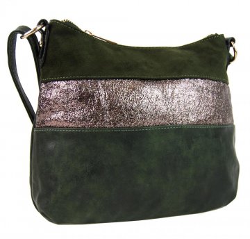 Elegantní zelená menší crossbody kabelka se zlatými doplňky 2765-BB Elegantní zelená menší crossbody kabelka se zlatými doplňky 2765-BB