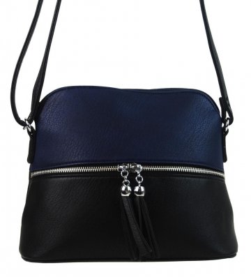 Malá crossbody kabelka se stříbrným zipem NH6021 modrá Malá crossbody kabelka se stříbrným zipem NH6021 modrá