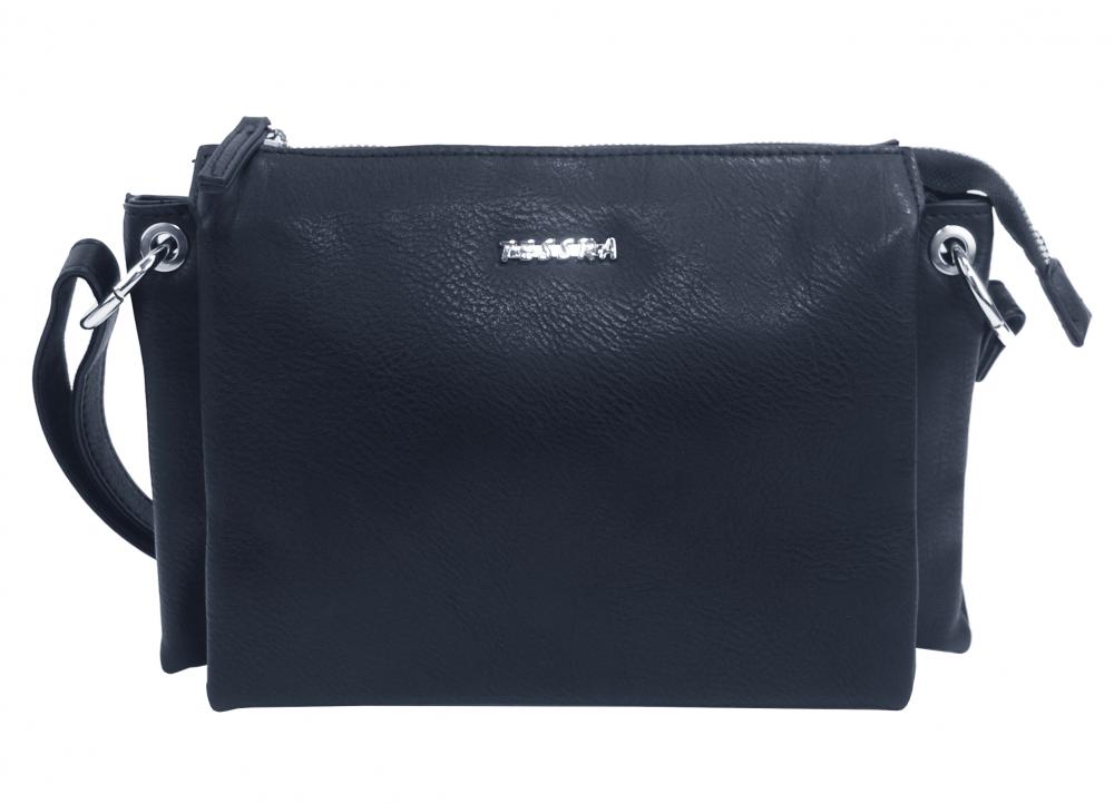 Tmavě modrá menší crossbody dámská kabelka se třemi oddíly 5204-TS Tmavě modrá menší crossbody dámská kabelka se třemi oddíly 5204-TS