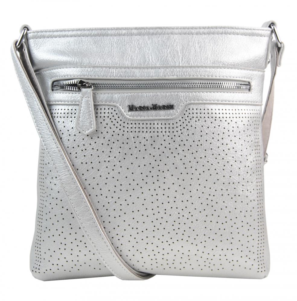 Stříbrná elegantní dámská crossbody kabelka 4151-MM Stříbrná elegantní dámská crossbody kabelka 4151-MM