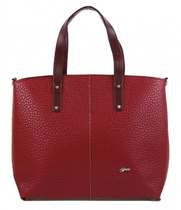 Velká bordová dámská shopper kabelka S618 GROSSO Velká bordová dámská shopper kabelka S618 GROSSO