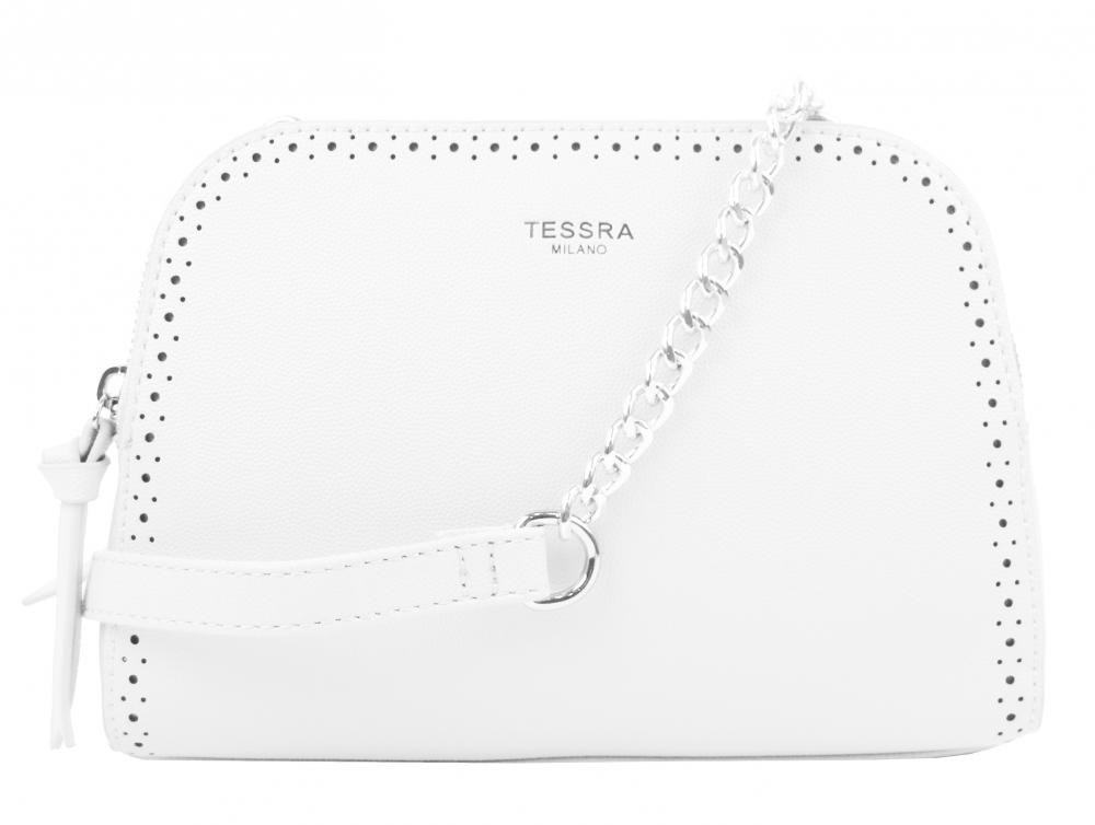 Bílá crossbody dámská kabelka se dvěma oddíly TESSRA Bílá crossbody dámská kabelka se dvěma oddíly TESSRA