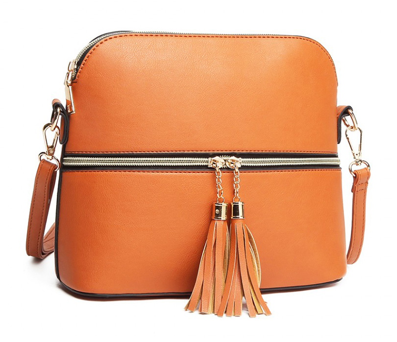 Malá hnědá crossbody kabelka se zlatým zipem MISS LULU Malá hnědá crossbody kabelka se zlatým zipem MISS LULU