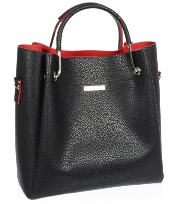 Černo-červená elegantní dámská kabelka S728 GROSSO Černo-červená elegantní dámská kabelka S728 GROSSO