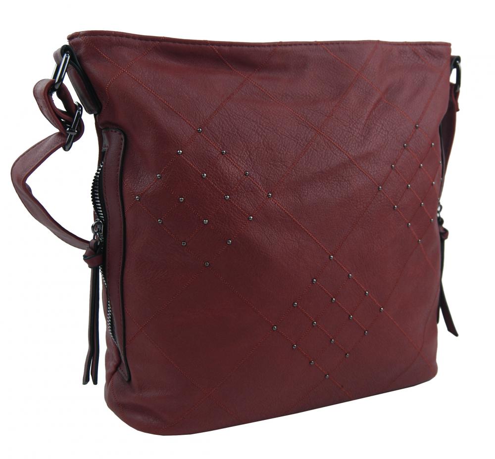 Bordová crossbody dámská kabelka XH5012 Bordová crossbody dámská kabelka XH5012