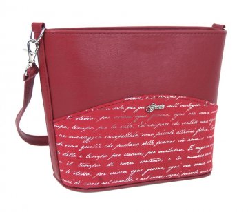 Malá červená crossbody taška se stříbrným písmem M292 GROSSO Malá červená crossbody taška se stříbrným písmem M292 GROSSO