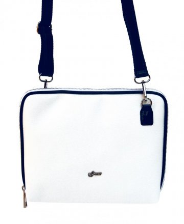 Bílo-modrá dámská crossbody kabelka M295 GROSSO Bílo-modrá dámská crossbody kabelka M295 GROSSO