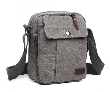 KONO Menší pánská crossbody taška E1971 šedá KONO Menší pánská crossbody taška E1971 šedá