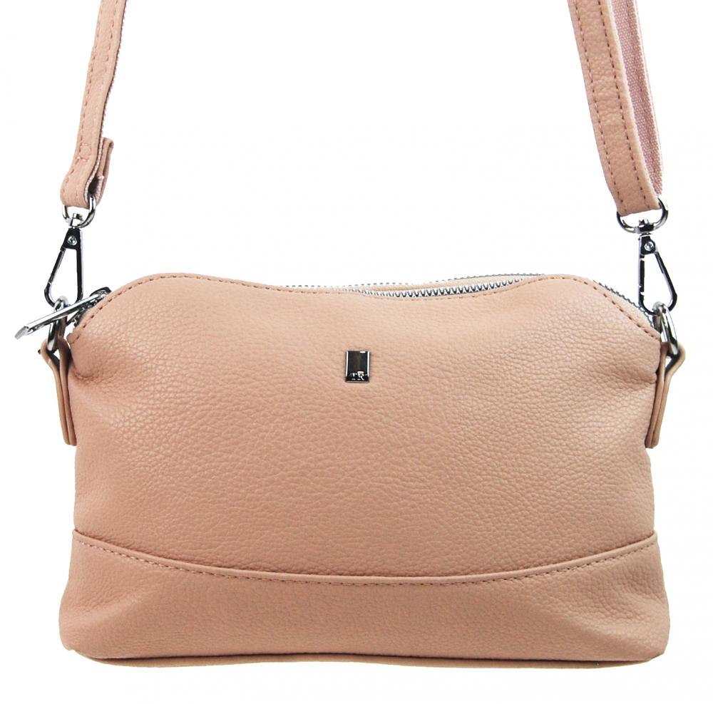 Růžová crossbody dámská kabelka se třemi oddíly 5414-BB Růžová crossbody dámská kabelka se třemi oddíly 5414-BB