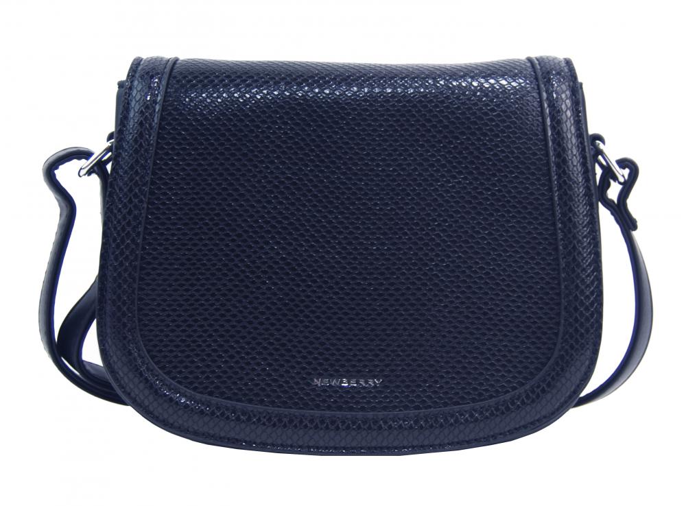 Tmavě modrá oblá crossbody dámská kabelka v hadím designu NEW BERRY Tmavě modrá oblá crossbody dámská kabelka v hadím designu NEW BERRY