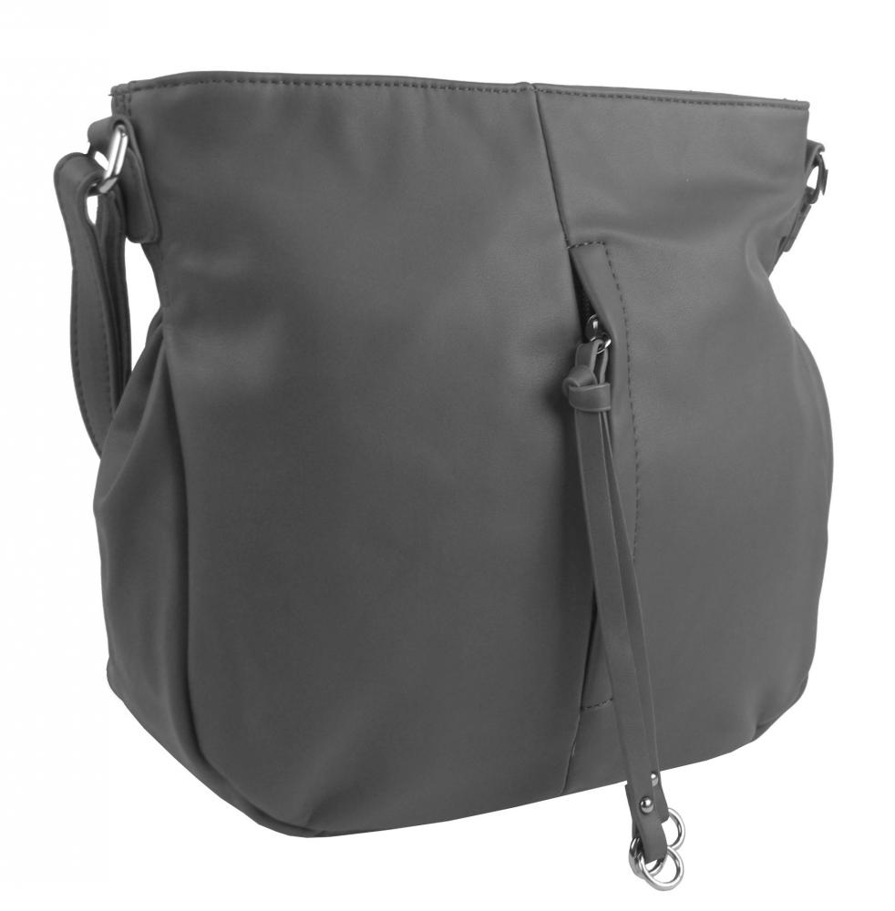 Šedá středně velká crossbody dámská kabelka 5049-BB Šedá středně velká crossbody dámská kabelka 5049-BB