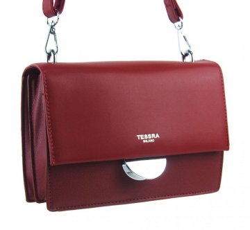 Vínová / bordo menší crossbody dámská kabelka s klopou 4995-TS Vínová / bordo menší crossbody dámská kabelka s klopou 4995-TS
