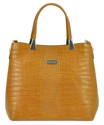 Kožená camel hnědá moderní kroko dámská kabelka Patrizia Piu Kožená camel hnědá moderní kroko dámská kabelka Patrizia Piu