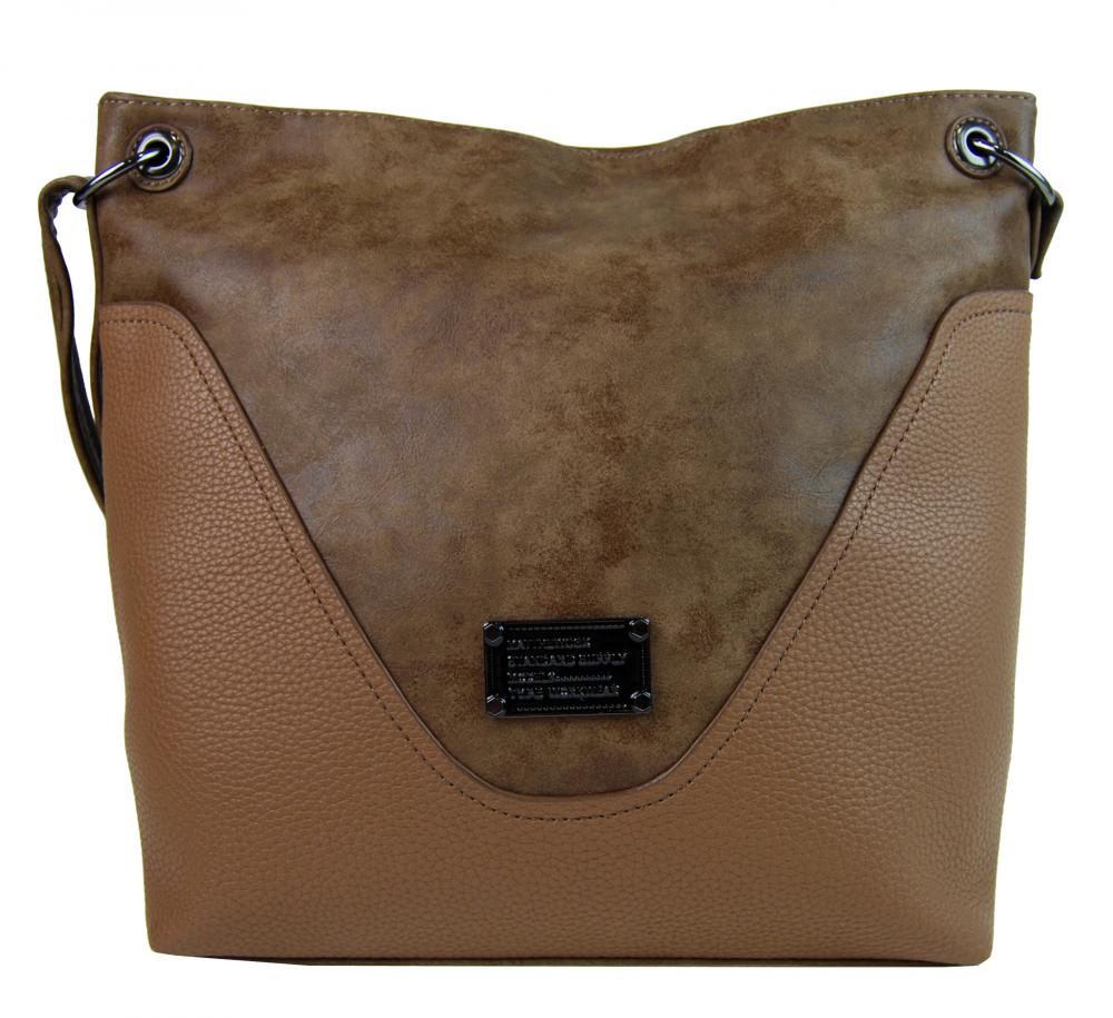 Velká dámská crossbody kabelka 2467-BB hnědá camel Velká dámská crossbody kabelka 2467-BB hnědá camel