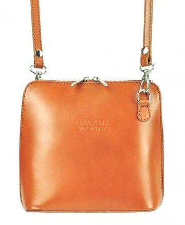 Kožená malá dámská crossbody kabelka koňaková hnědá Kožená malá dámská crossbody kabelka koňaková hnědá