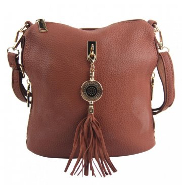 Malá crossbody dámská kabelka s bočními kapsami 4905-BB hnědá Malá crossbody dámská kabelka s bočními kapsami 4905-BB hnědá