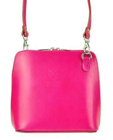 Kožená malá dámská crossbody kabelka tmavá růžová Kožená malá dámská crossbody kabelka tmavá růžová