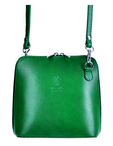 Kožená malá dámská crossbody kabelka zelená Kožená malá dámská crossbody kabelka zelená