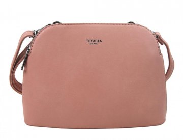 Růžová menší crossbody dámská kabelka se dvěmi sekcemi 4845-TS