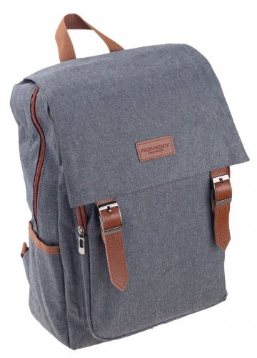 Šedý batoh s klopou pro notebook do 15,6 palce Rovicky Šedý batoh s klopou pro notebook do 15,6 palce Rovicky