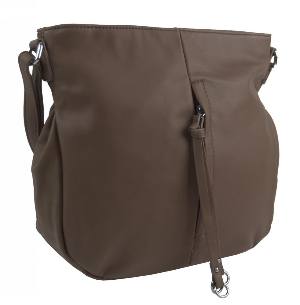 Blátivá hnědá středně velká crossbody dámská kabelka 5049-BB Blátivá hnědá středně velká crossbody dámská kabelka 5049-BB