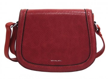 Tmavší červená oblá crossbody dámská kabelka v hadím designu NEW BERRY Tmavší červená oblá crossbody dámská kabelka v hadím designu NEW BERRY