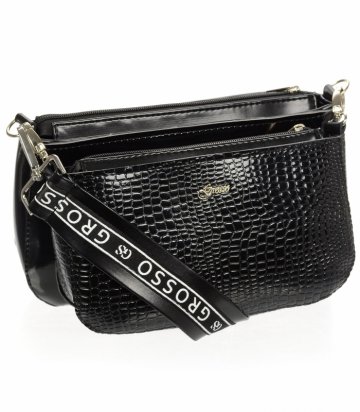 Černá dvoukomorová dámská crossbody kabelka M304 GROSSO Černá dvoukomorová dámská crossbody kabelka M304 GROSSO