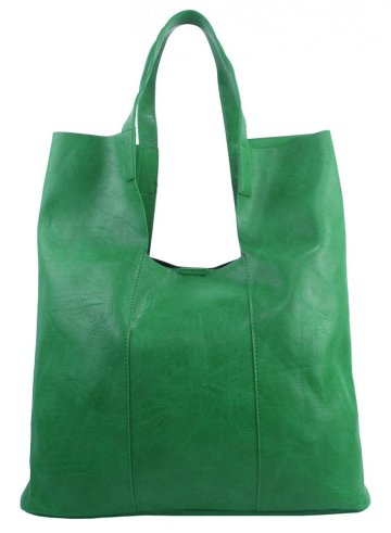 Velká zelená shopper dámská kabelka s crossbody uvnitř