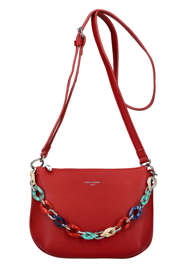 DAVID JONES Červená matná dámská crossbody kabelka CM5841 DAVID JONES Červená matná dámská crossbody kabelka CM5841