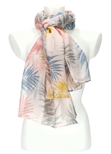 Dámský letní barevný šátek v motivu listů 180x73 cm motiv 3